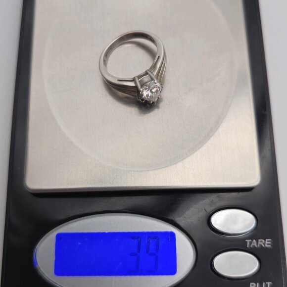 Size 6 Sterling Silver Tarnished Pear Cubic Zirconia Ring A1868 - Picture 9 of 9